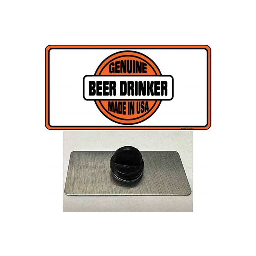 Smart Blonde PIN-LP-1228 1.5 x 0.75 in. Genuine Beer Drinker Novelty Rectangle Metal Hat Pin