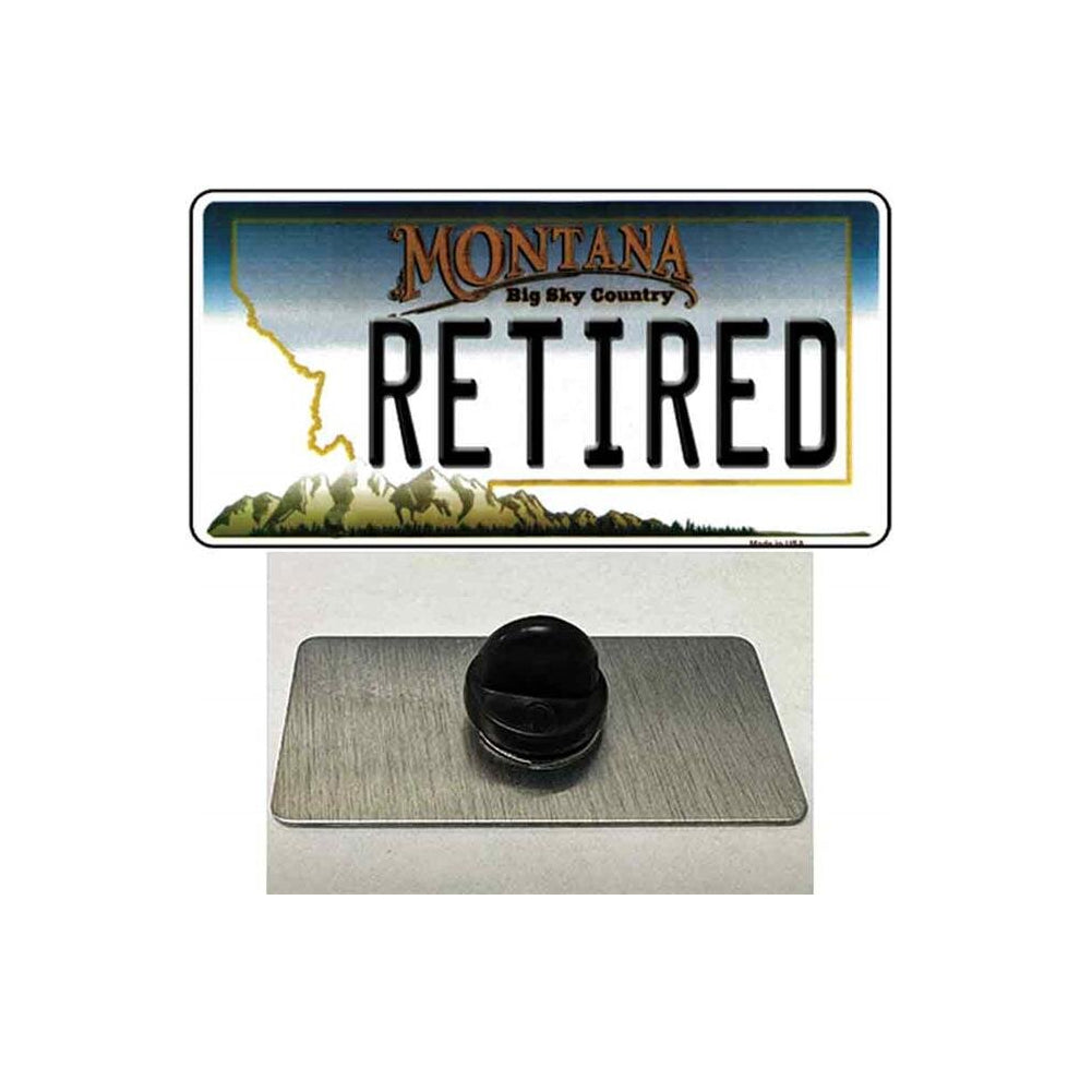 Smart Blonde PIN-LP-11105 1.5 x 0.75 in. Retired Montana State Novelty Rectangle Metal Hat Pin