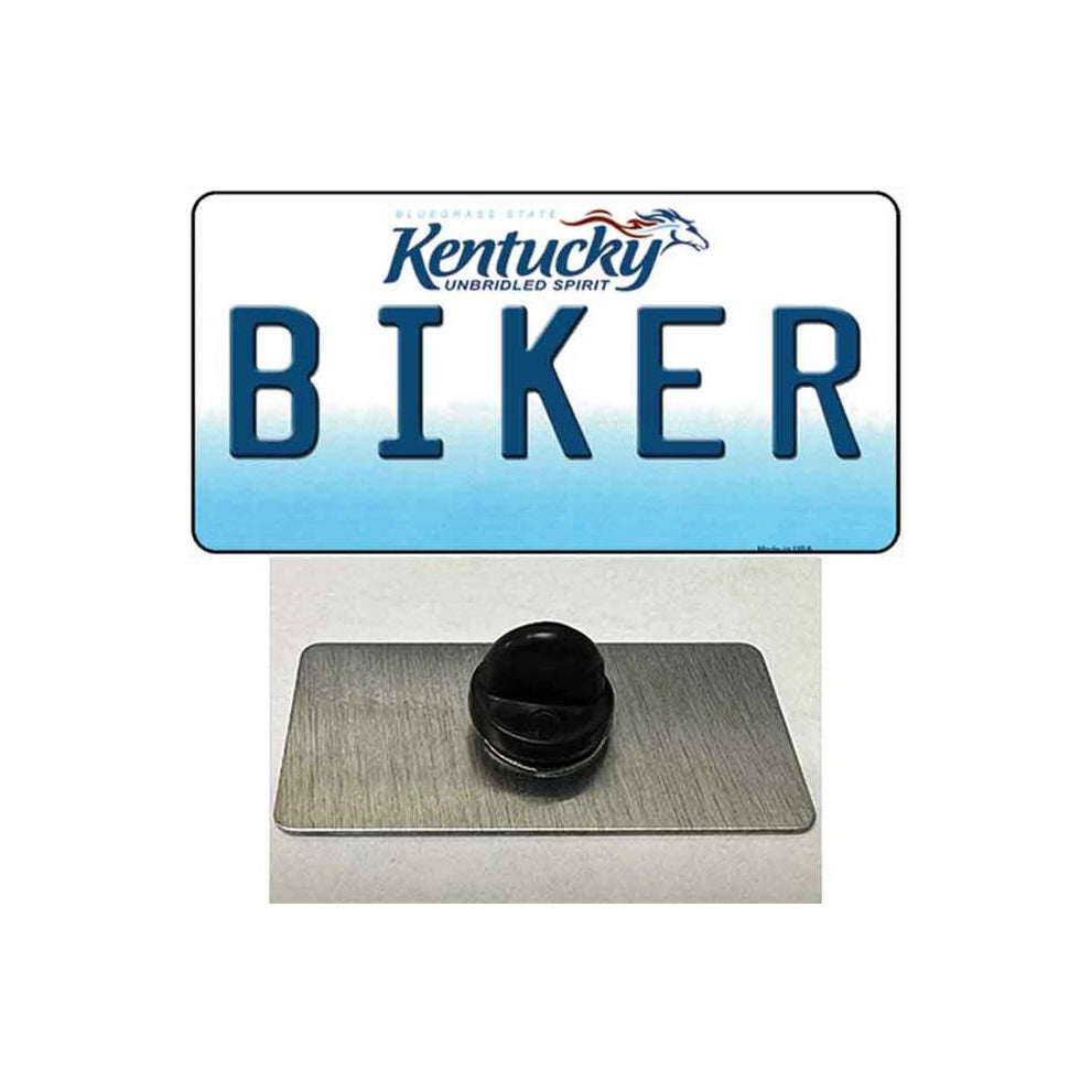 Smart Blonde PIN-LP-6777 1.5 x 0.75 in. Biker Kentucky Novelty Rectangle Metal Hat Pin