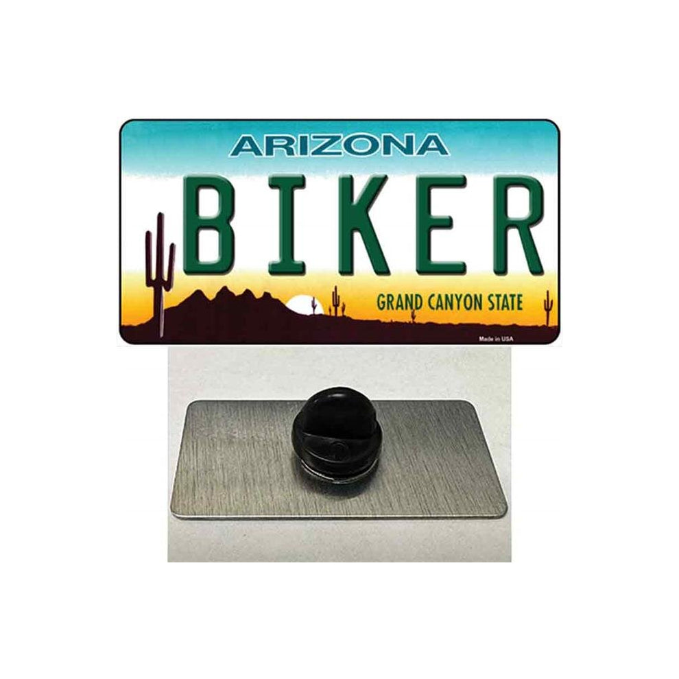 Smart Blonde PIN-LP-6098 1.5 x 0.75 in. Arizona Biker Novelty Rectangle Metal Hat Pin