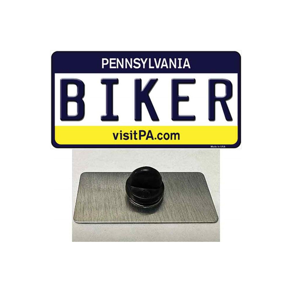 Smart Blonde PIN-LP-6079 1.5 x 0.75 in. Biker Pennsylvania State Novelty Rectangle Metal Hat Pin