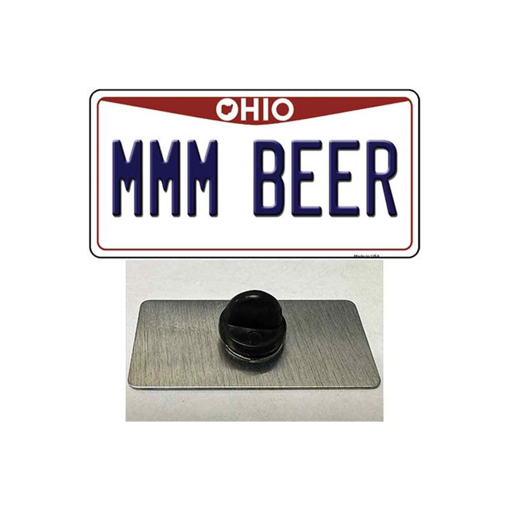 Smart Blonde PIN-LP-13996 1.5 x 0.75 in. MMM Beer Ohio Novelty Rectangle Metal Hat Pin Tag