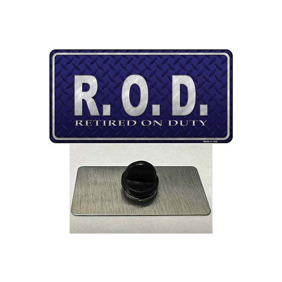 Smart Blonde PIN-LP-8020 1.5 x 0.75 in. Retired On Duty Novelty Rectangle Metal Hat Pin