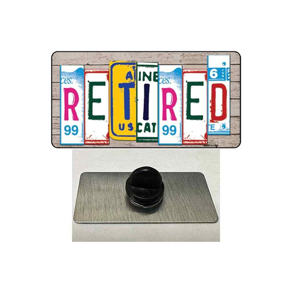 Smart Blonde PIN-LP-7847 1.5 x 0.75 in. Retired License Plate Art Wood Novelty Rectangle Metal Hat Pin