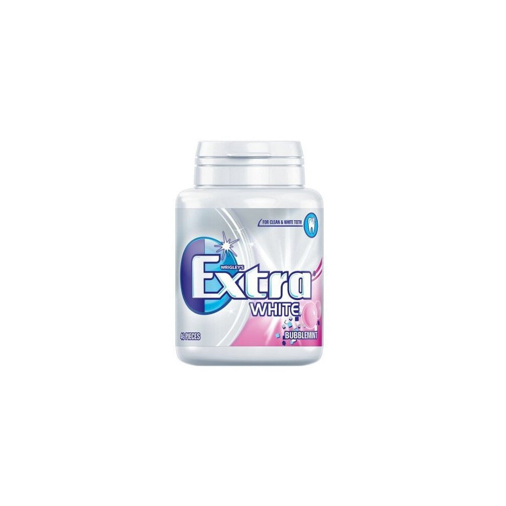 Wrigley's Extra White Bubblemint Gum Bottle (6 x 46 Piece)