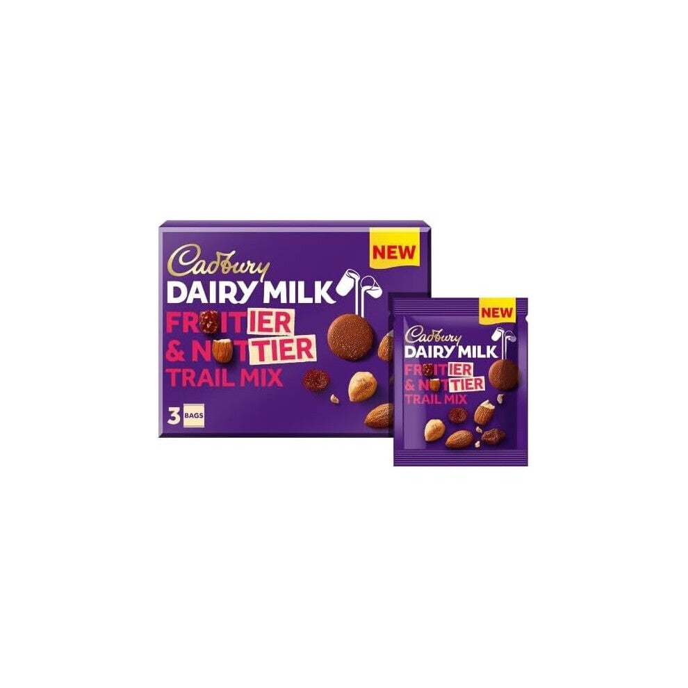 2x Cadbury Fruitier & Nuttier Chocolate Trail Mix - 3 Pack 105g Gift Hamper with Nuts, Dried Fruits & Cocoa Dust
