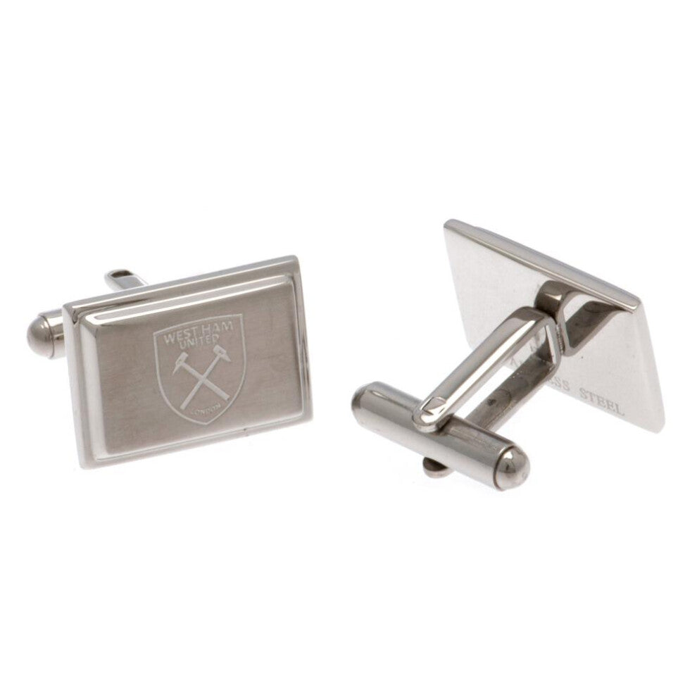 West Ham Stainless Steel Boxed Cufflinks and Tieslide Set