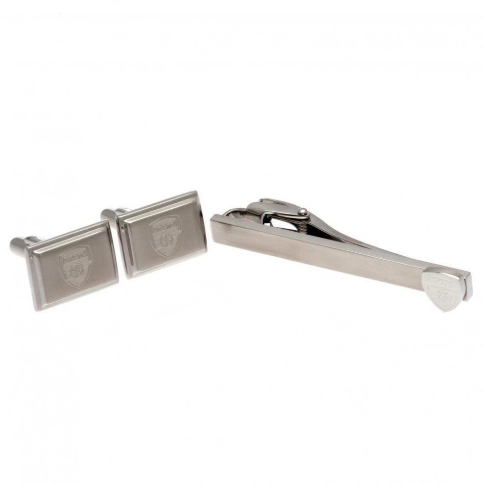 Arsenal FC Stainless Steel Tie Slide & Cufflink Set