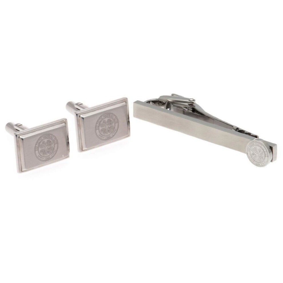 Celtic FC Stainless Steel Tie Slide & Cufflink Set