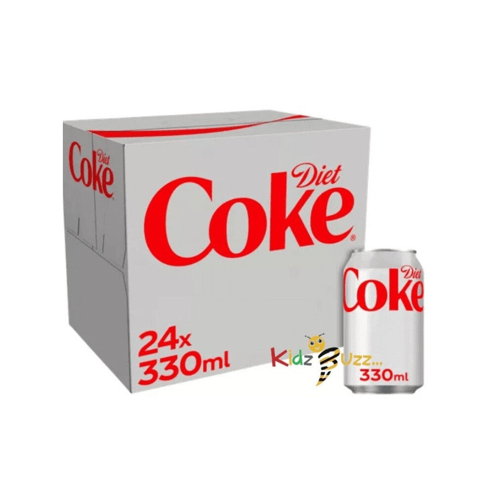 Diet Coke 24 Cans (24x330ml) - Sugar-Free, Caffeinated Gluten-Free Soda (330ml Each)
