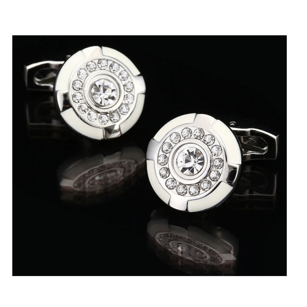 Charles William Silver Cufflinks in Stunning White Design