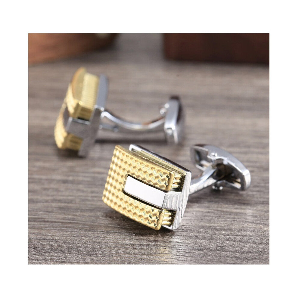 Charles William Silver and Gold Cufflinks Stunning Rectangle Design