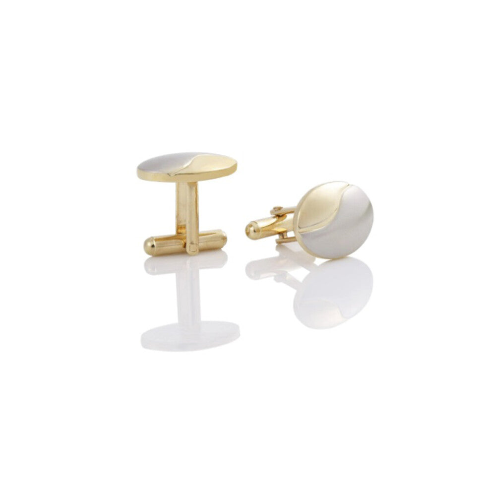 Luxury Oval Cufflinks Gold and Silver Twirl Great Gift