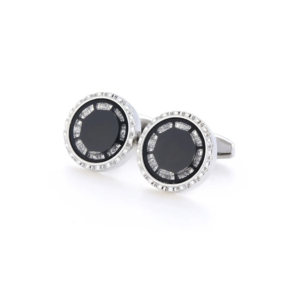 Silver and Black Cufflinks with Stunning Elements from Charles William