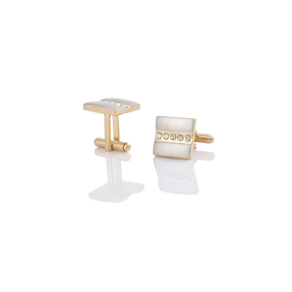 Luxury Silver and Gold Cufflinks Five Row Stones from Charles William