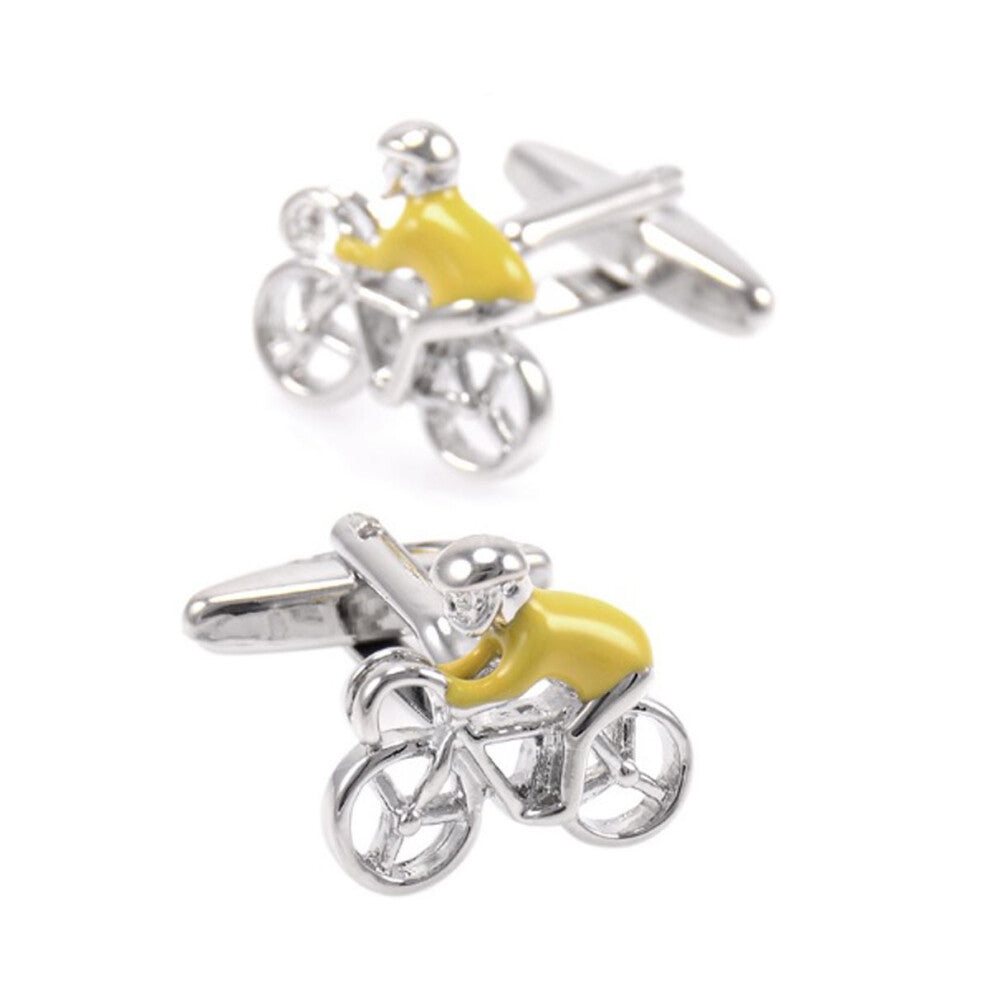 Yellow Jersey Tour De France Cycling Sports Cufflinks Bike Lover