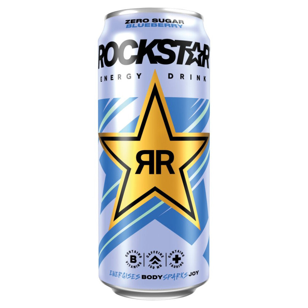 Rockstar Zero Sugar Blueberry Energy Drink 500ml (pack of 12)