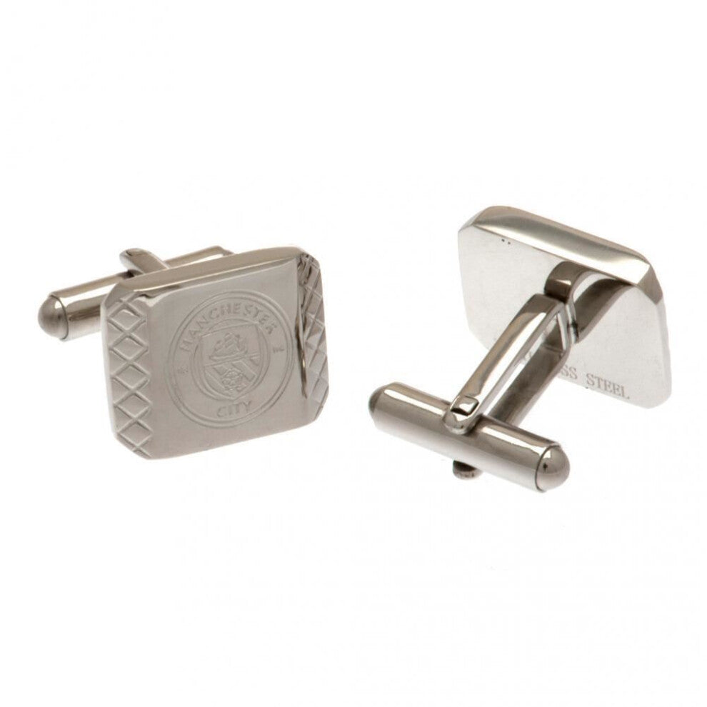 Manchester City FC Patterned Stainless Steel Cufflinks