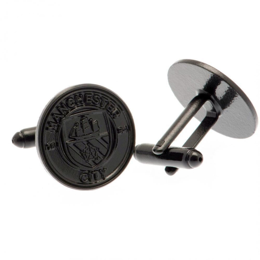 Manchester City FC Black Ion Plated Cufflinks