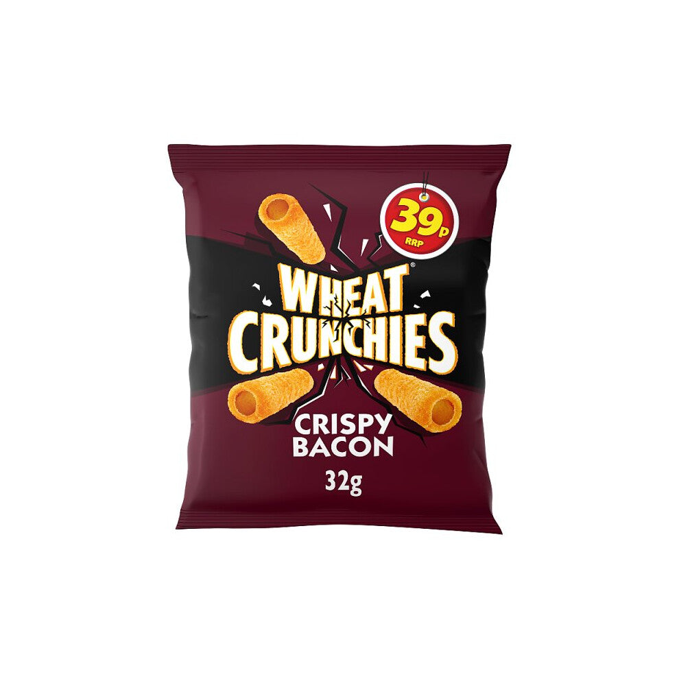 Wheat Crunchies Crispy Bacon Flavour Wheaty Tubes with a Serious Crunch 32g (Case of 30)