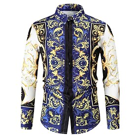 chemise henley pour homme chemise fleurs plantes col classique intérieur décontracté manches longues mince hauts léger élégant décontracté mode blanc - sports