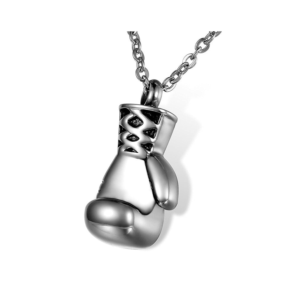 Cremation Stainless Steel Boxing Glove Memorial Ash Pendant Necklace