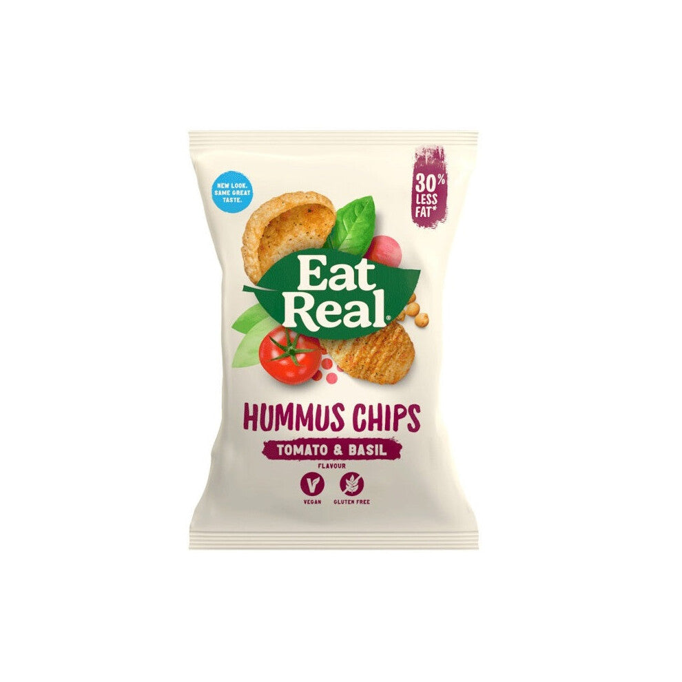 Eat Real Hummus Chips Tomato & Basil 110g (Pack of 10)
