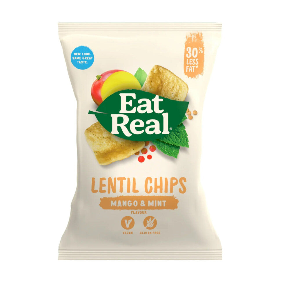 Eat Real Lentil Chips Mango & Mint 95g (Pack of 10)
