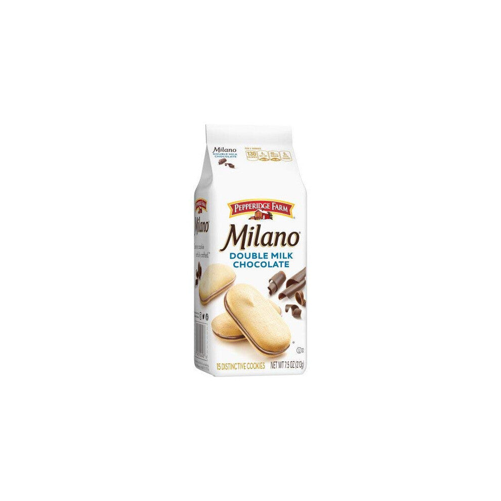 Pepperidge Farm Double Milk chocolate Milano cookies 75 oz Bag, 6 Bags