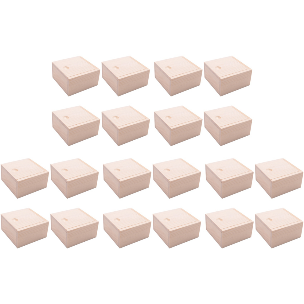 20X Small Plain Wooden Storage Box Case for Jewellery Small Gadgets Gift Wood Color