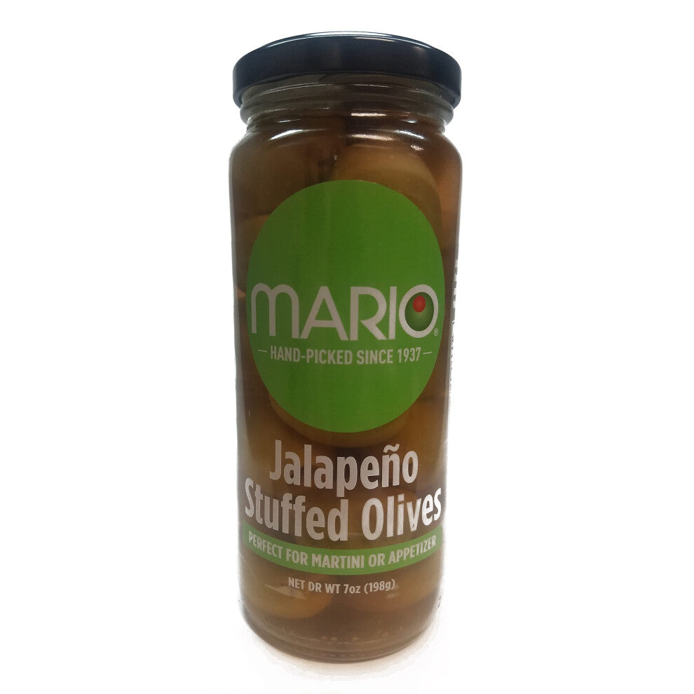 Mario camacho Foods Stuffed Olives, Jalapeno, 7 Ounce
