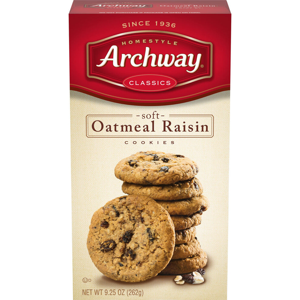 Archway cookies, classic Soft Oatmeal Raisin cookies, 925 Oz