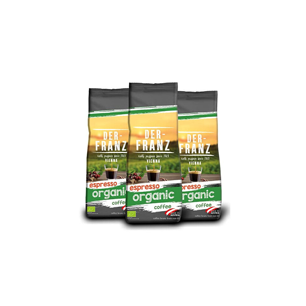 Espresso organic Coffee, whole bean, 3 x 500 g