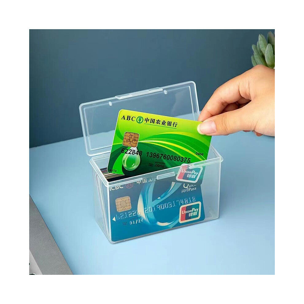 (Card storage box) Wholesale Plastic Transparent Plastic Desktop Storage Box With Label Paper Portable Jewelry Card Classification And Finishing Box