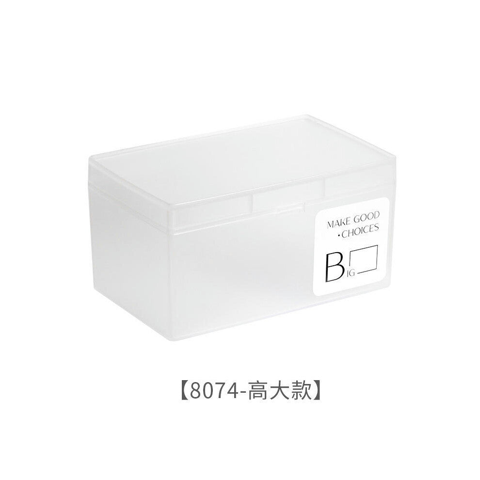 (High model) Wholesale Plastic Transparent Plastic Desktop Storage Box With Label Paper Portable Jewelry Card Classification And Finishing Box