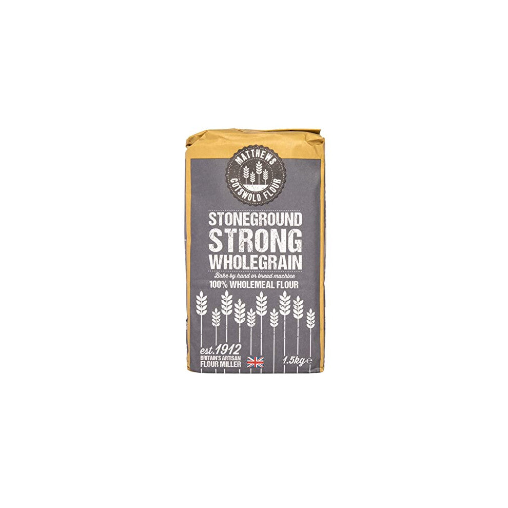 Matthews Cotswold Traditional Stoneground Strong Wholegrain Flour | 14.5% Protein | Specialty | Artisanal | Milled in