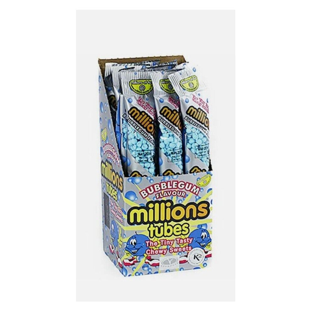 Millions Bubblegum Tubes 55g Each Tasty Treat 12X 55g