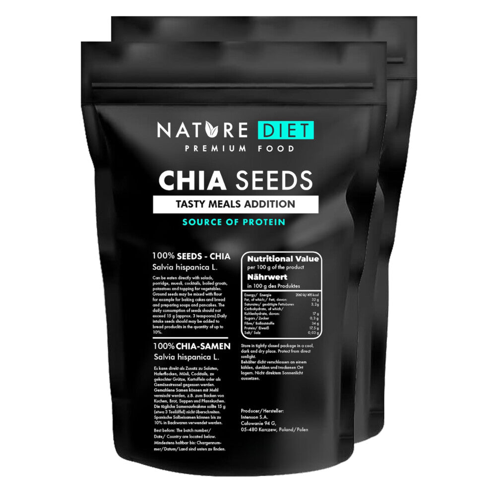 - Chia Seeds 2x 1000 g | Salvia Hispanica | High in Omega-3 | Source of Fiber