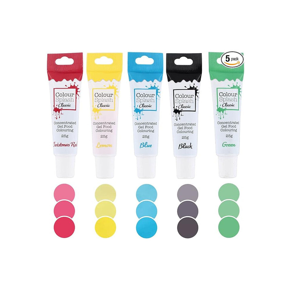Colour Splash Food Colouring Gels Superhero 5 Pack Highly Concentrated Gels Easy to Use Squeezy Tubes Transform Plain Cakes Into Bright Multipack