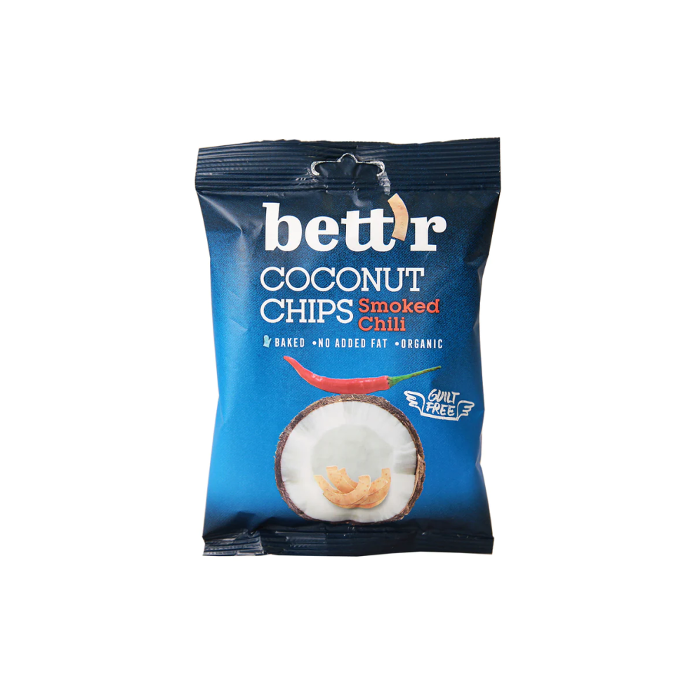 Bettr Coconut Chips with Chili Vegan Organic 40g (Pack of 8)