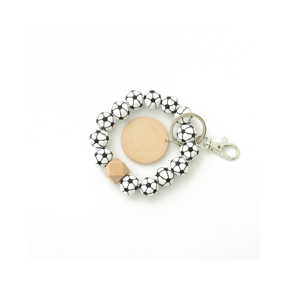 Volleyball style wood chip bracelet bracelet