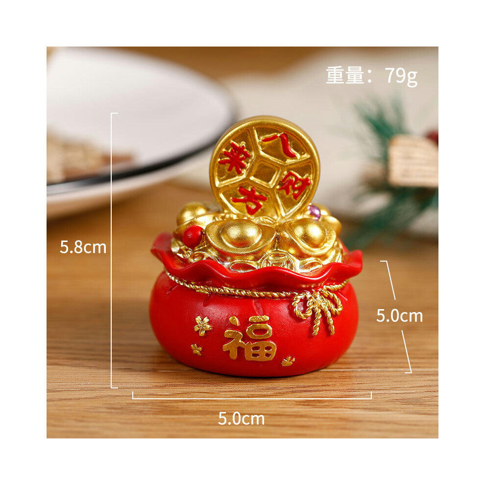 (Eight directions come to wealth bag) Creative Cute Bayang Cai Fulu Ping An Qianbags Small Swing Car Cake Cake Baking Decoration