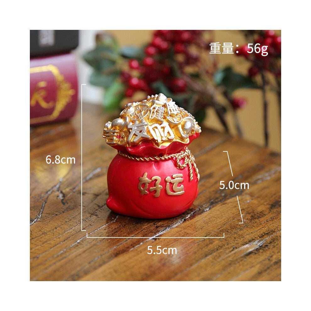 (Red good luck bag) Creative Cute Bayang Cai Fulu Ping An Qianbags Small Swing Car Cake Cake Baking Decoration