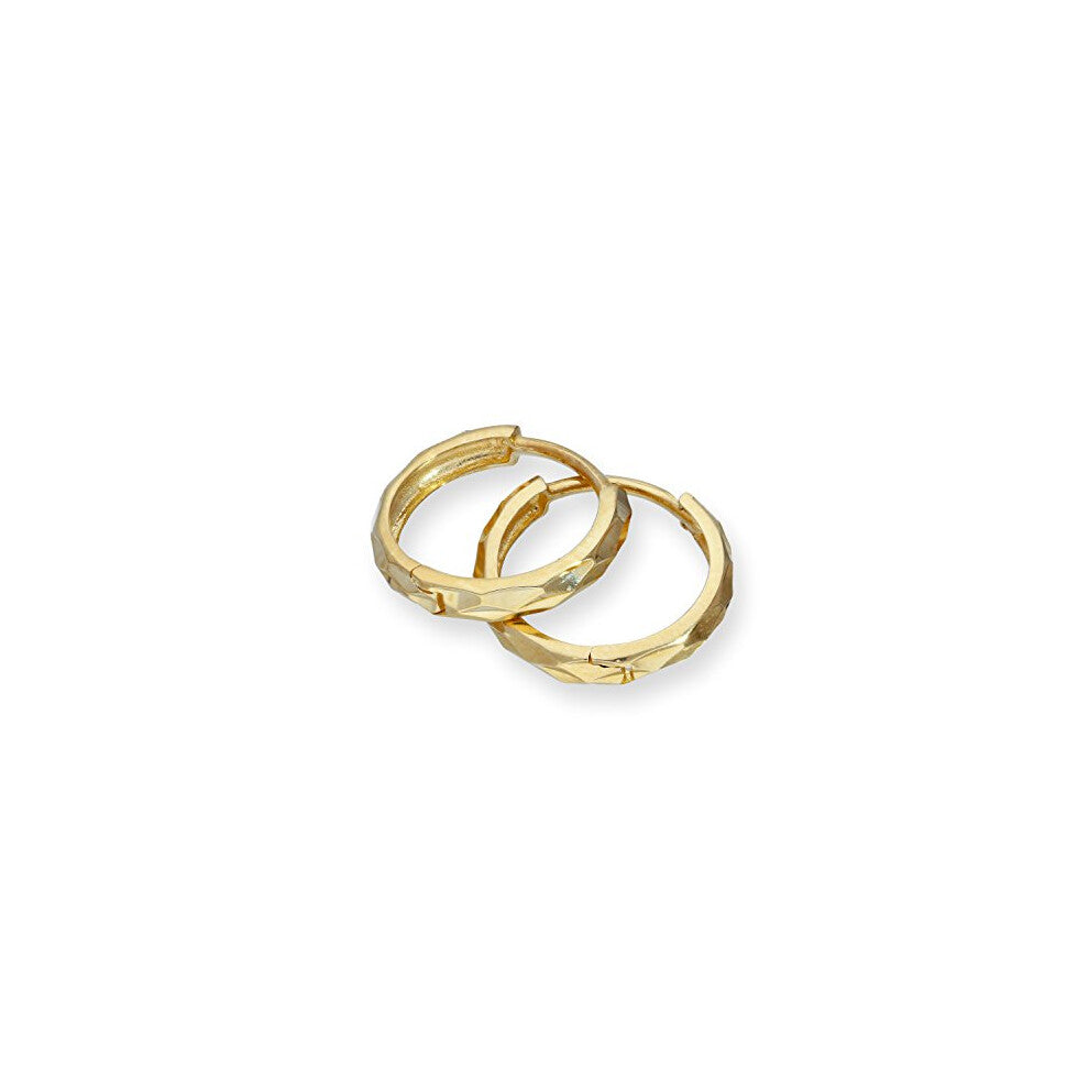9ct Gold Faceted Huggie Hoops Earrings