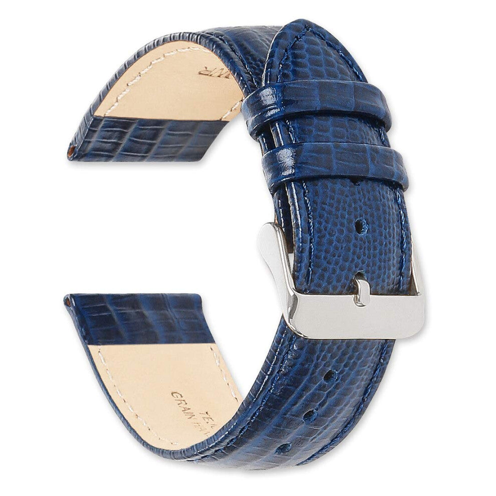 deBeer Teju Lizard Grain Watch Strap - Navy 19mm Watch Band