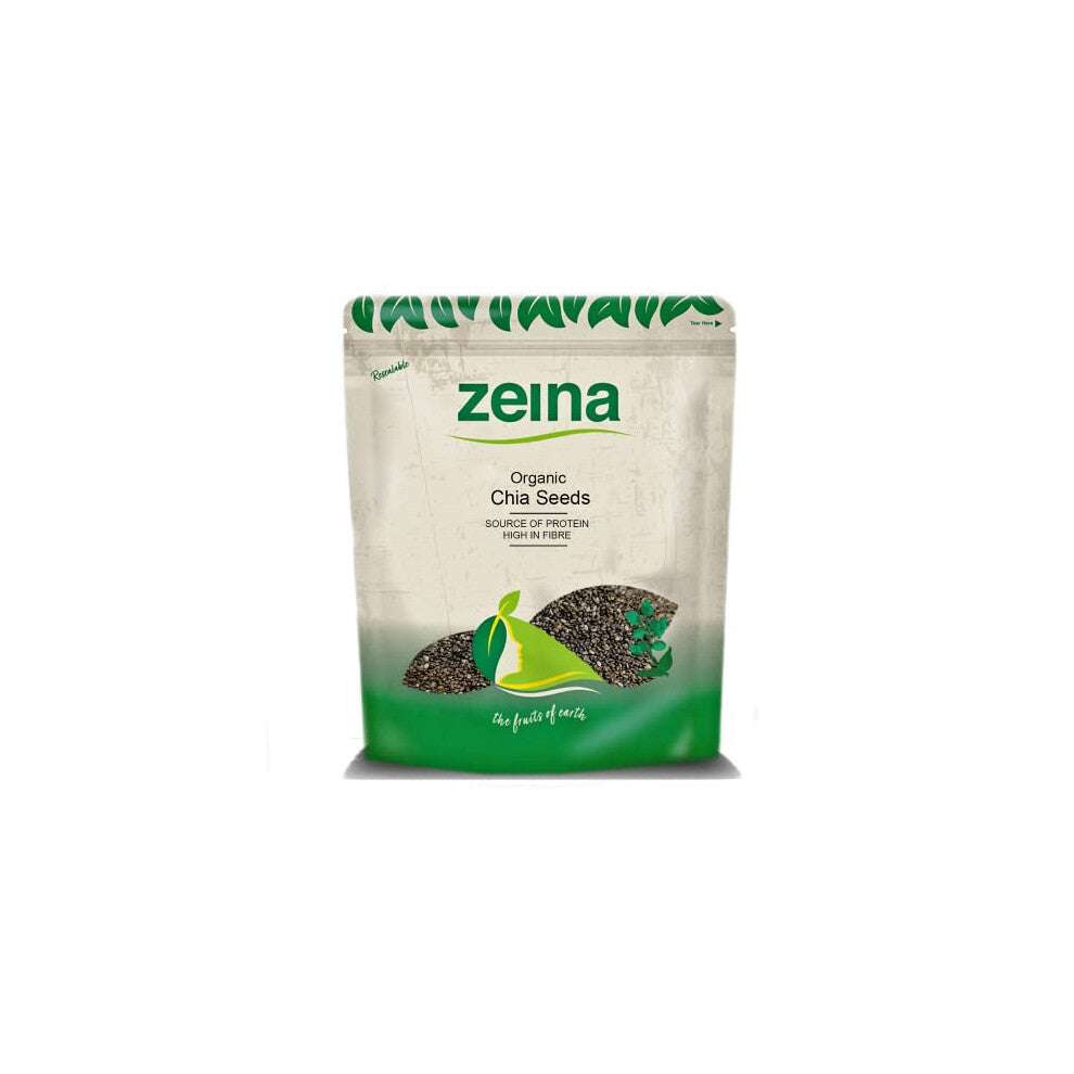 Zeina Organic Chia Seeds (1Kg) - Freshly Packed Natural Organic Raw Chia Seeds Source of Protein and Fibre for Vegetarian and Vegan Diets, Kosher