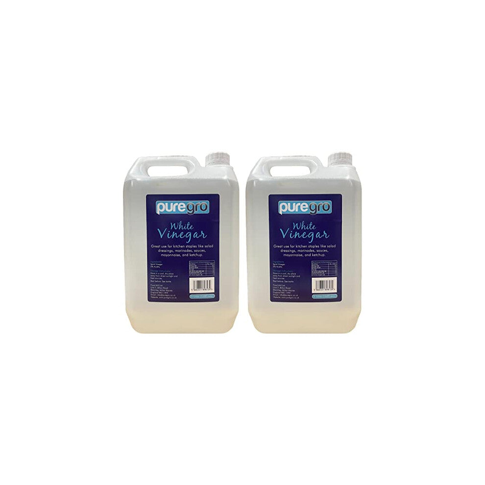 Puregro White Vinegar, 5 Litres (Pack of 2)