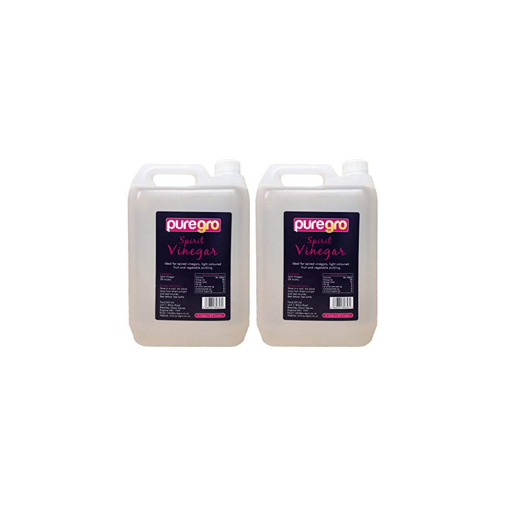 Puregro White Spirit Vinegar, 5 litres (Pack of 2)