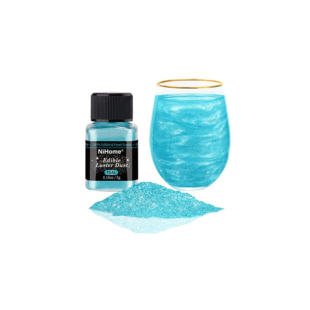 NiHome Edible Luster Dust Glitter Powder Metallic Fancy Food Decorating Sprinkle Glimmery Brew Dust for Drink Wine Beverage Cake Dessert Home Bakery