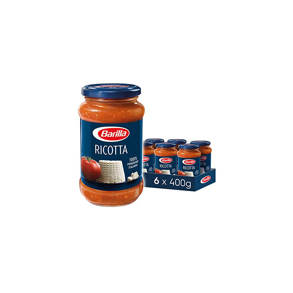 Barilla Creamy Ricotta Pasta Sauce with 100% Italian tomatoes and ricotta Cheese and no added preservatives, Pack of 6 x 400g